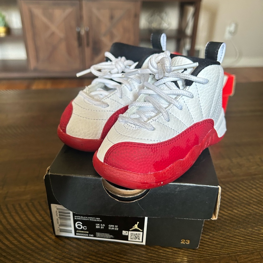 Air Jordan Kids' Red and White Sneakers
